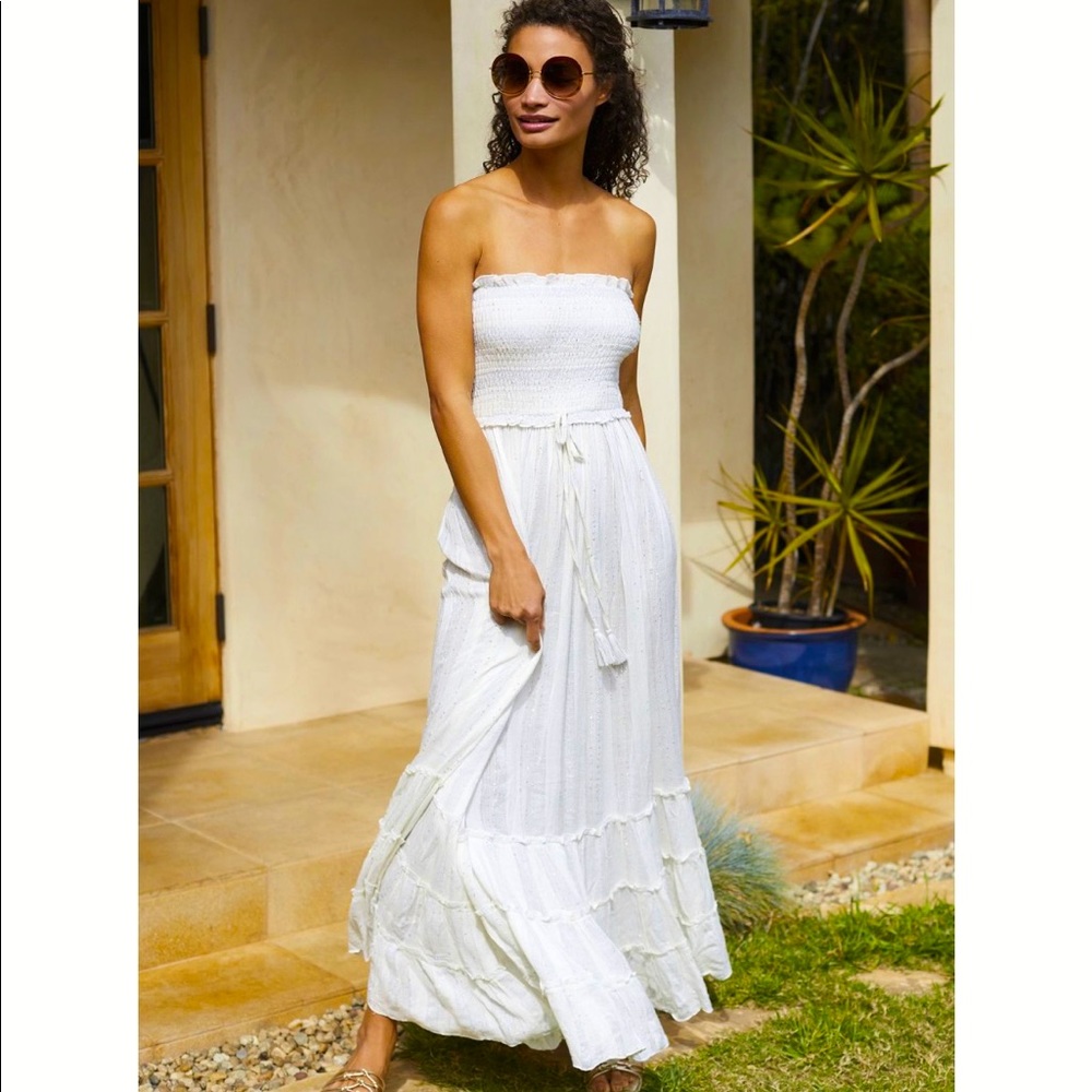 Anthropologie x PQ ✨NWT✨ Charlotte Cover Up Maxi Dress * White * Sz M/L *